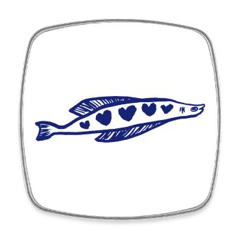 HEART FISH - Square fridge magnet - white - Front