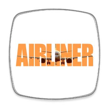 Avion de ligne B 737 - Magnet carré - blanc - Devant