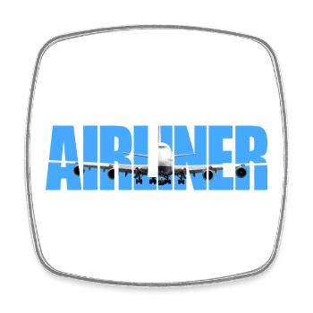 Avion Jumbo Jet - Magnet carré - blanc - Devant