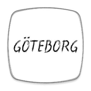 Göteborg Brush Typography Black - Suède Sweden - Magnet carré - blanc - Devant