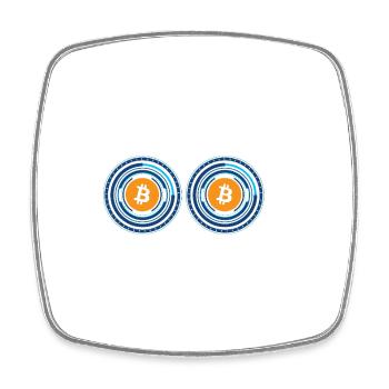Bitcoin Bitcoin BTC 100k Cryptomonnaie - Magnet carré - blanc - Devant