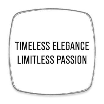 Élégance intemporelle. Passion illimitée. - Magnet carré - blanc - Devant