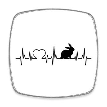 Rabbit heartbeat rabbit - Square fridge magnet - white - Front