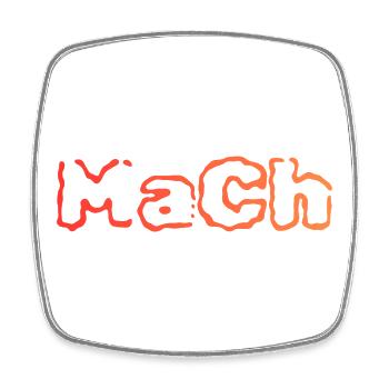 Lettres MaCh orange - Magnet carré - blanc - Devant