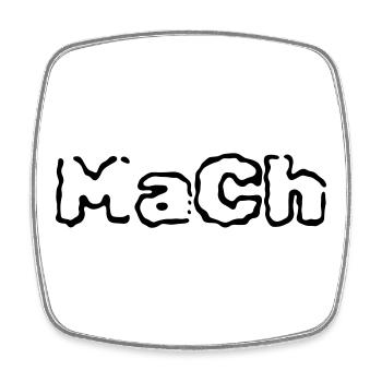 MaCh Schriftzug - Viereckiger Kühlschrankmagnet - Weiß - Vorne