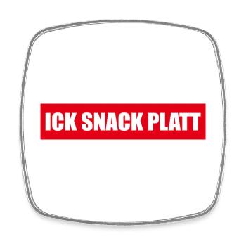 Sticker: Ick snack platt - Viereckiger Kühlschrankmagnet - Weiß - Vorne