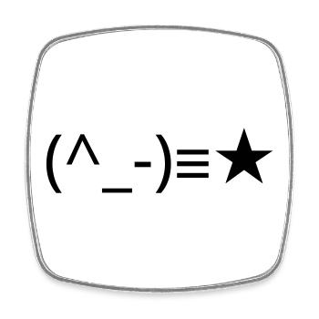 Zwinkerndes Emote (^_-)≡★ Augenzwinkern - Viereckiger Kühlschrankmagnet - Weiß - Vorne
