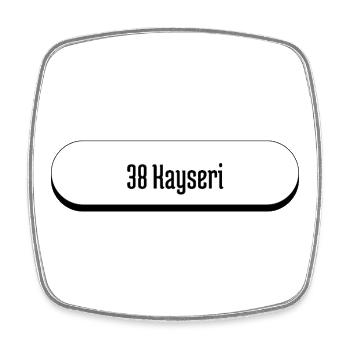 38 Kayseri Plaka Minimalist Streetwear Design - Viereckiger Kühlschrankmagnet - Weiß - Vorne