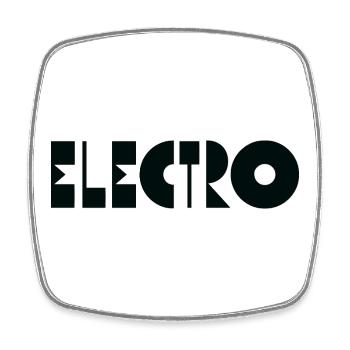Electro music Logo - Square fridge magnet - white - Front