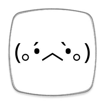 Sad Emote (。 •́︿•̀｡ ) disappointed - Square fridge magnet - white - Front
