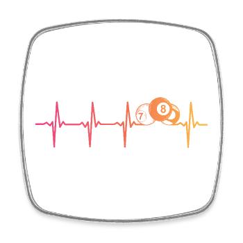 8 Ball Billiards Sunset Heartbeat - Square fridge magnet - white - Front