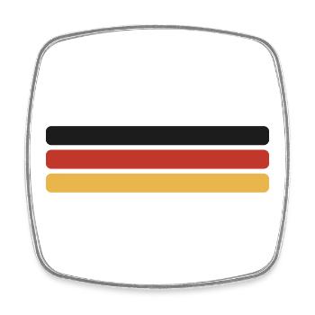Deutschland Flagge Minimal Schwarz Rot Gold Fan - Viereckiger Kühlschrankmagnet - Weiß - Vorne