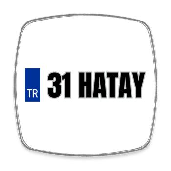 31 Hatay Kennzeichen | Türkisches Kennzeichen - Viereckiger Kühlschrankmagnet - Weiß - Vorne