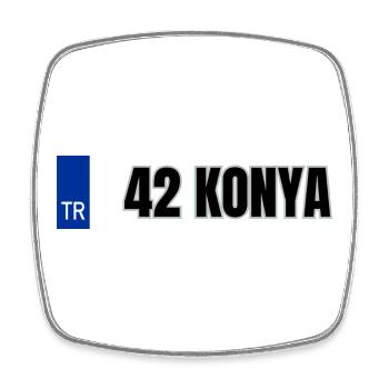 42 Konya Kennzeichen | Türkisches Kennzeichen - Viereckiger Kühlschrankmagnet - Weiß - Vorne