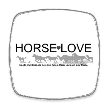 Horselove - Pferden gehört mein Herz  - Viereckiger Kühlschrankmagnet - Weiß - Vorne