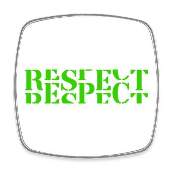 Respect - Viereckiger Kühlschrankmagnet - Weiß - Vorne