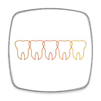 dentiste - Magnet carré - blanc - Devant