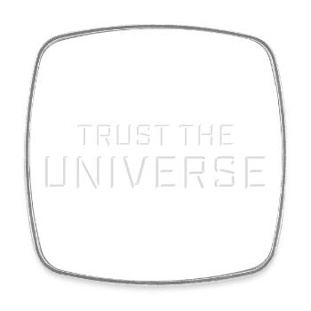 Trust The Universe Spirituell Universum Zitat Logo - Viereckiger Kühlschrankmagnet - Weiß - Vorne