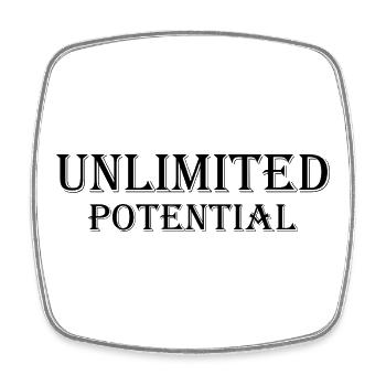 Unlimited_Potential_Black - Viereckiger Kühlschrankmagnet - Weiß - Vorne
