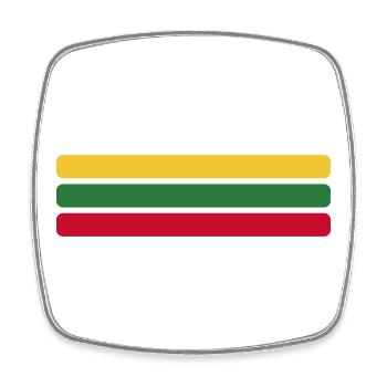 Litauen Flagge Minimal - Fahne Fan Streifen Design - Viereckiger Kühlschrankmagnet - Weiß - Vorne