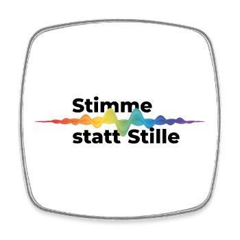 Stimme statt Stille Pride CSD Tonwelle Regenbogen - Viereckiger Kühlschrankmagnet - Weiß - Vorne
