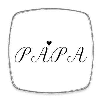 Papa Herz Elegante Typografie - Viereckiger Kühlschrankmagnet - Weiß - Vorne