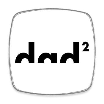 Dad hoch zwei | Vater | Vatertag - Viereckiger Kühlschrankmagnet - Weiß - Vorne