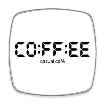 Coffee Time Minimalistischer Vintage-Kaffeeliebhaber - Viereckiger Kühlschrankmagnet - Weiß - Vorne