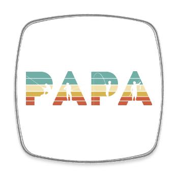 Papa Vintage Angel-Vater-Angler-Geschenk - Viereckiger Kühlschrankmagnet - Weiß - Vorne