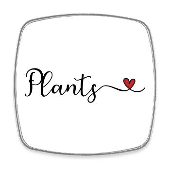 Plants Heart niedliche Typografie - Viereckiger Kühlschrankmagnet - Weiß - Vorne