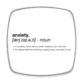 Definition of anxiety - Viereckiger Kühlschrankmagnet - Weiß - Vorne