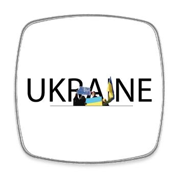 Ukraine Unity Protest College - Viereckiger Kühlschrankmagnet - Weiß - Vorne