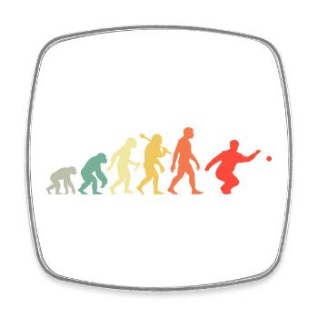 Boccia Und Petanque Spieler Evolution Retro Grafik - Viereckiger Kühlschrankmagnet - Weiß - Vorne