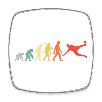 Retro Fußballer Evolution Fußballsport für Männer - Viereckiger Kühlschrankmagnet - Weiß - Vorne