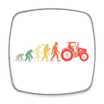 Traktor Trecker Evolution Landwirt Bauer Retro - Viereckiger Kühlschrankmagnet - Weiß - Vorne