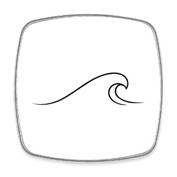Minimalist wave drawn with a line - Square fridge magnet - white - Front