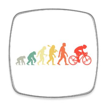 Cycling Evolution For Cyclists Retro Cycling - Square fridge magnet - white - Front