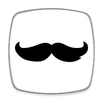 Beard Mustache - Square fridge magnet - white - Front