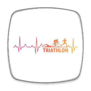 Triathlon herzschlag triathlete triathletin - Viereckiger Kühlschrankmagnet - Weiß - Vorne