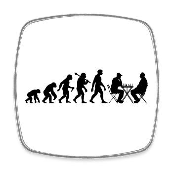 Schach Schachspieler Evolution mit Schachbrett - Viereckiger Kühlschrankmagnet - Weiß - Vorne
