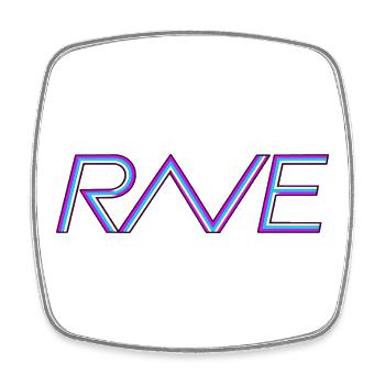 Rave-Ligatur - Viereckiger Kühlschrankmagnet - Weiß - Vorne
