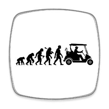 Golf Evolution Golfwagen Für Golfer Golfspieler - Viereckiger Kühlschrankmagnet - Weiß - Vorne