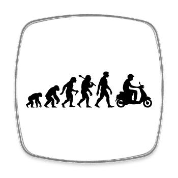 Roller Evolution - Mofa Moped Scooter Fahren - Viereckiger Kühlschrankmagnet - Weiß - Vorne