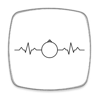 Weihnachtskugel mit EKG Herzschlag - Viereckiger Kühlschrankmagnet - Weiß - Vorne