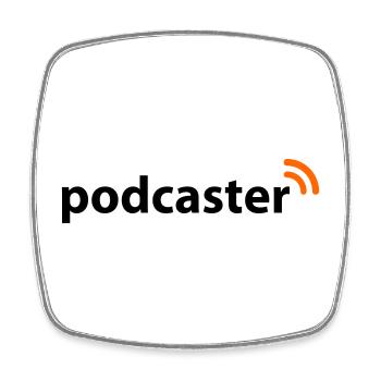 Podcaster | Funk | Wlan - Square fridge magnet - white - Front