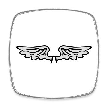 flügel engelsflügel wings seraph fallen angel - Square fridge magnet - white - Front