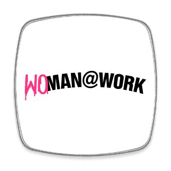 Woman at work - Square fridge magnet - white - Front