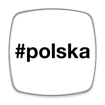 POLSKA Hashtag - POLEN - POLAND - Viereckiger Kühlschrankmagnet - Weiß - Vorne