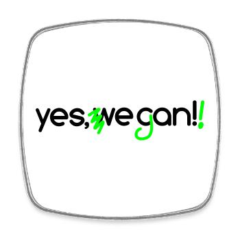 yes_vegan - Square fridge magnet - white - Front