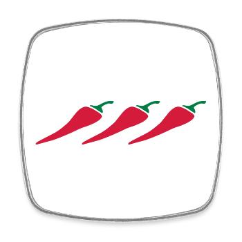 Chilischoten - Viereckiger Kühlschrankmagnet - Weiß - Vorne